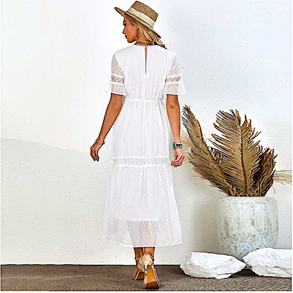 White Lace Maxi Dress - Picture 11 of 14